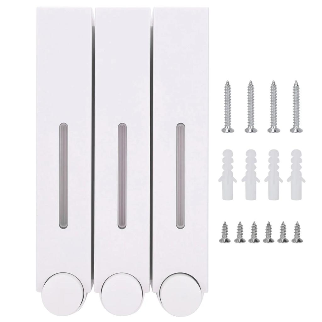 Triple 420ML Soap Dispenser Wall-mount Shower Bath Shampoo Lotion Dispenser Liquid Soap Container Hotel Bathroom Accessories