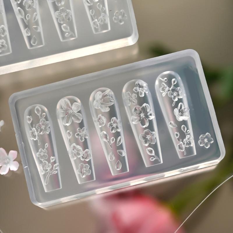 Silicone Nail Art Stamp Mold Flower Nail Stamp Mold for Professional Manicurists and Enthusiasts Jewelry Tool