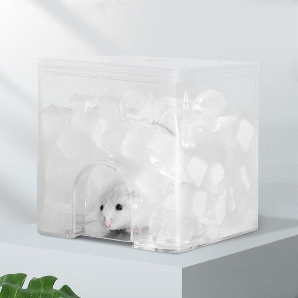 Plastic Hamster Cooling House Transparent Cooling Pet House Water Cube Pet Nest  For Small Animals