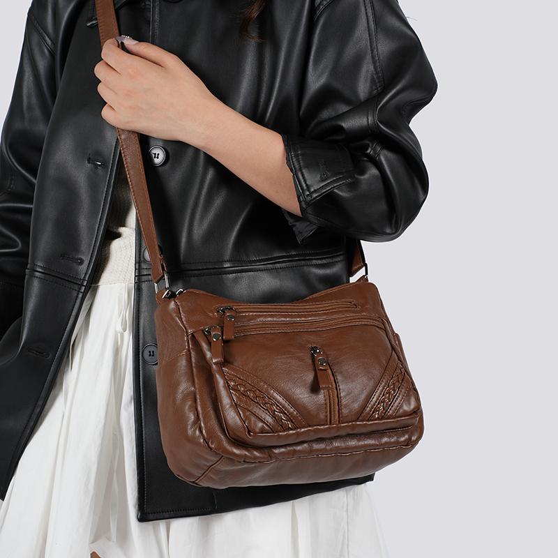 Dameveske Mor Crossbody-veske Stor kapasitet Flerroms Skulderveske
