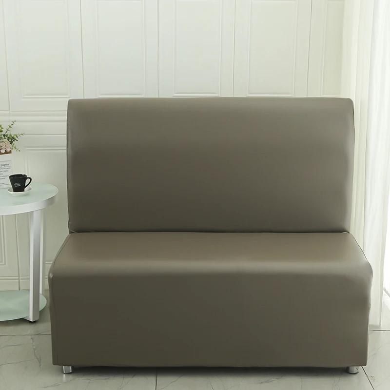 Ärmelloser Sofabezug Hotel Restaurant Zuhause Internetcafé Café Stretch-Überwurf All-inclusive PU-Leder Spandex Couchbezug