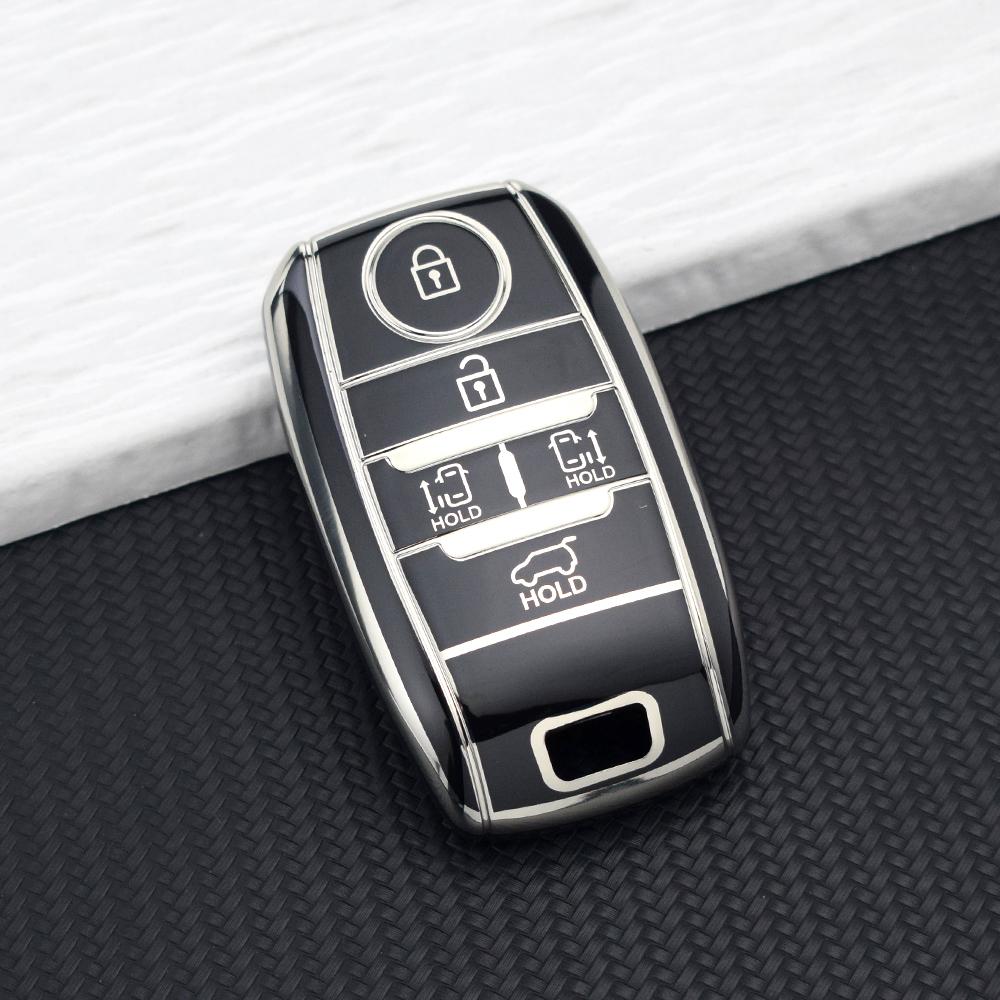Anti-Scratch Car Key Fob Cover for Kia Sorento Sedona Sportage Grand Carnival K5 KX3 K4 Protective 5 Buttons TPU Key Case Bag
