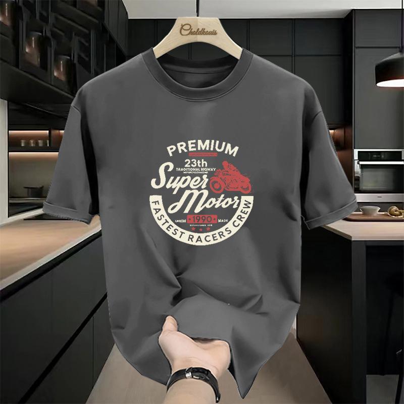 

American Heavyweight 200g Short Sleeved T-shirt for Men with A Sense of Luxury Summer New Collection for Men s Clothing Loose Half Sleeved T-shirt 3XL