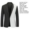 Men Suit Coat Lapel Notch Collar Single Button Long Sleeves Contrast Color Slim