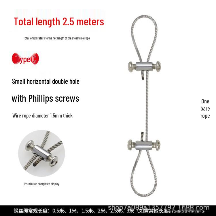 Adjustable Steel Wire Rope Lock for Hanging Lamps - Fastener Accessories and Buckles