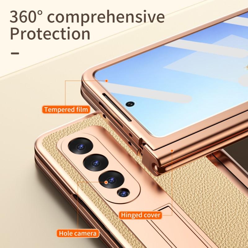 Fold 4 Case With Pen Slot S Holder Full Coverage Shockproof Leather PC Cover Galaxy Z 5 3 2