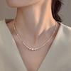 Silver Beads Necklace - A Girls' Luxury, Small-Scale, High-Quality, Elegant Glass Pearl Smiling Collar Chain