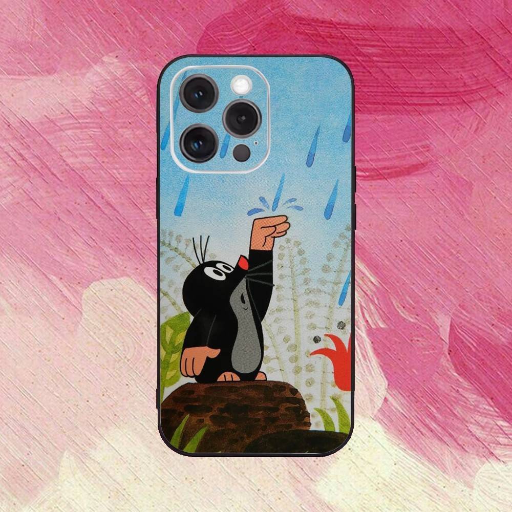 

Cartoon Littles Mole Phone Case For iPhone17,16,15,14,13,12,11 Plus,Pro Max Soft Black Cover iPhone15pro