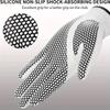 Men's Left-Handed Golf Gloves - Non-Slip PU, Soft & Durable, Breathable Design with Hook-and-Loop Closure, Grey/White, Machine Washable