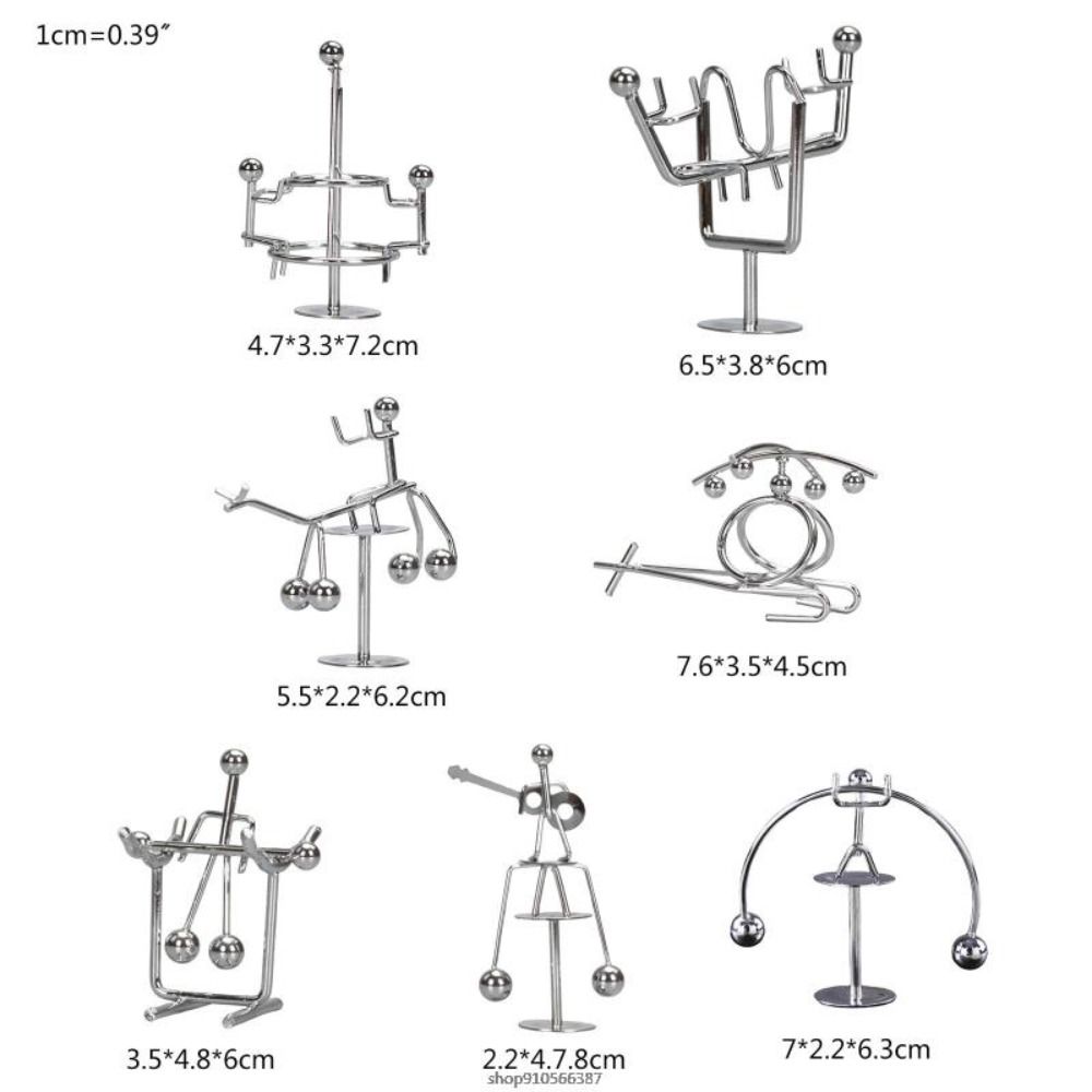 Stainless Steel Balance Ball Toy Home Decor Weightlifter Kinetic Art Decompression Desk Toy Pendulum Cradle