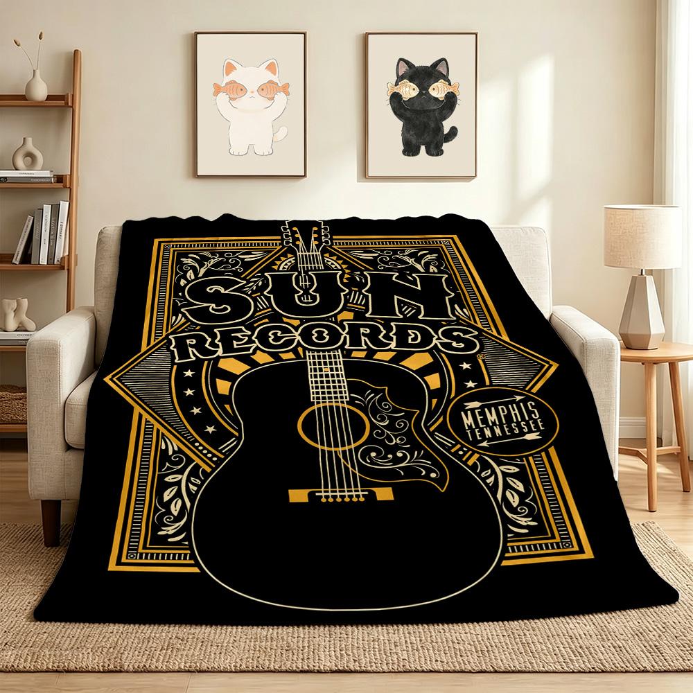 Sun Records Flannel Blanket Throw Blanket Soft Warm Sofa Bed Camping Car home Decor Unique Christmas Gift C9302573