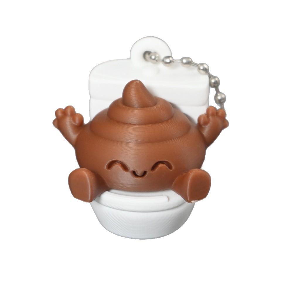 3D Cartoon Poop Keychain Pendant - Cute Decompression Toy & Ornament