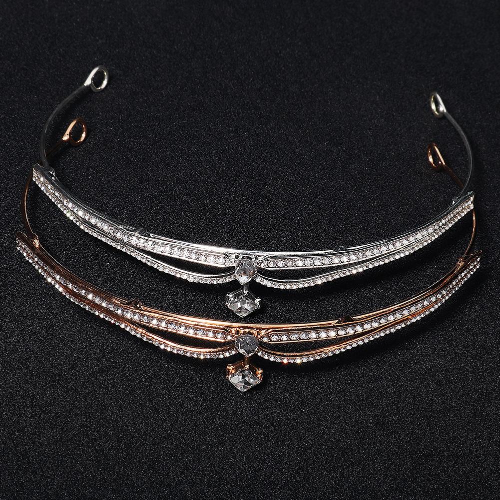 Korean new hair accessories bridal crown, exquisite and simple wedding dress, headdress, dinner, catwalk, headband, photography and makeup crown