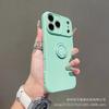 Applicable to Apple 11promax mobile phone case solid color liquid silicone ring holder iPhone11 protective case