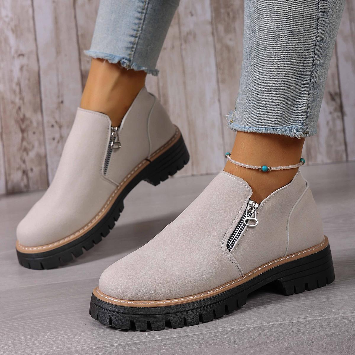 

Women Boots Fashion Comfortable Shoes for Women Plus Size Platform Boots Female Thick Sole Ankle Boots Women Botas De Mujer 37