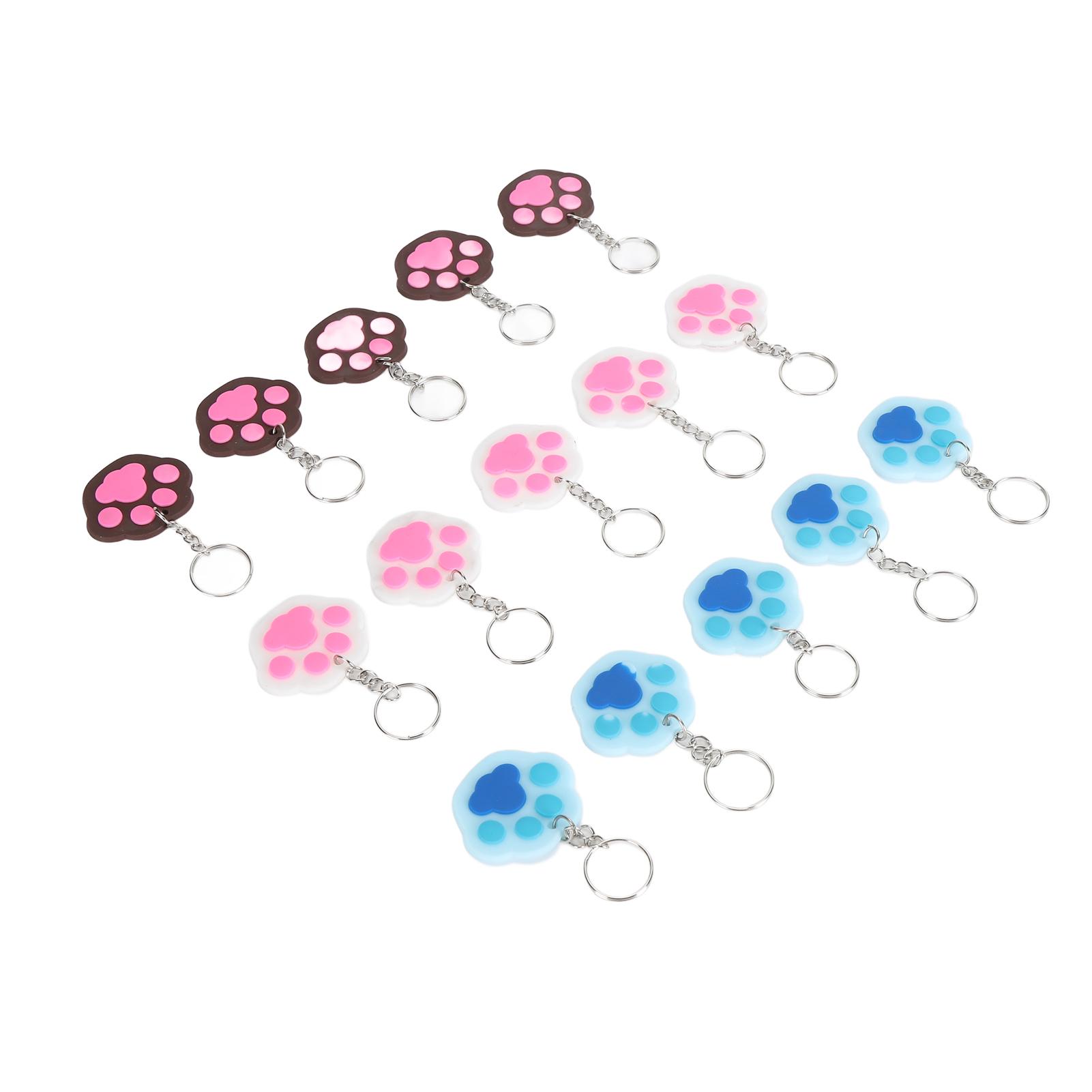 

30 шт. брелок в виде кошачьей лапки, милый пластиковый кулон в виде следа животного, ювелирные изделия, поделки, белый, синий