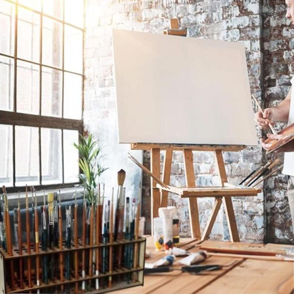 67 Holes Paint Brush Holder Household Desk Organizer Pen Drying Stand Colored Pencils