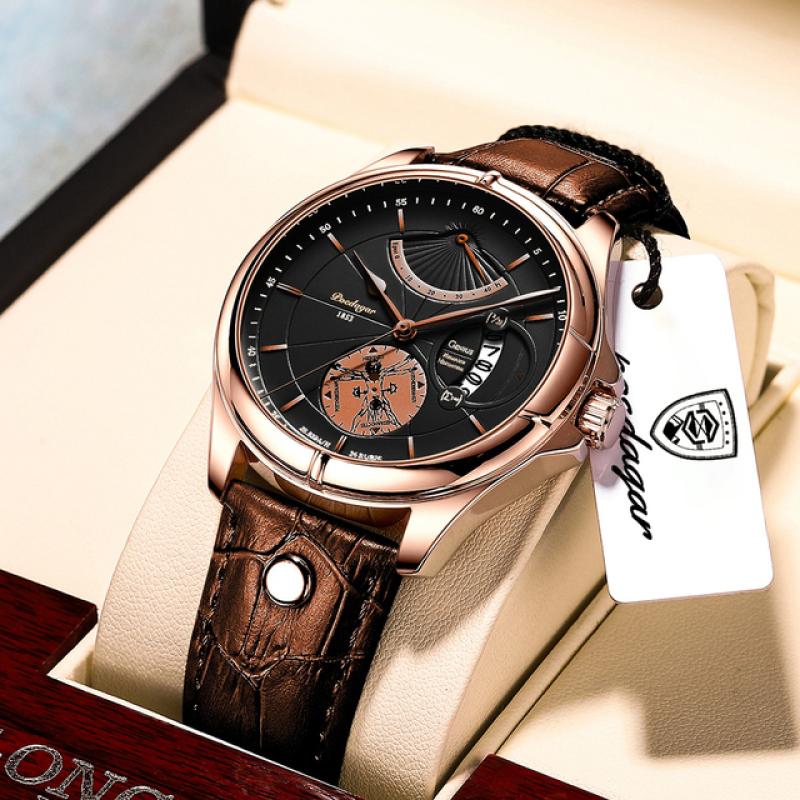 Brand Men Watch Fashion Top Luxury Sport Men's Wristwatch Waterproof Luminous Leather Date Quartz Watches Man