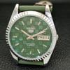 REFURBISHED JAPAN MADE SEIKO 5 AUTOMATIC MENS WATCH GREEN DIAL CUSTOM a440022-2 QV90-a440022
