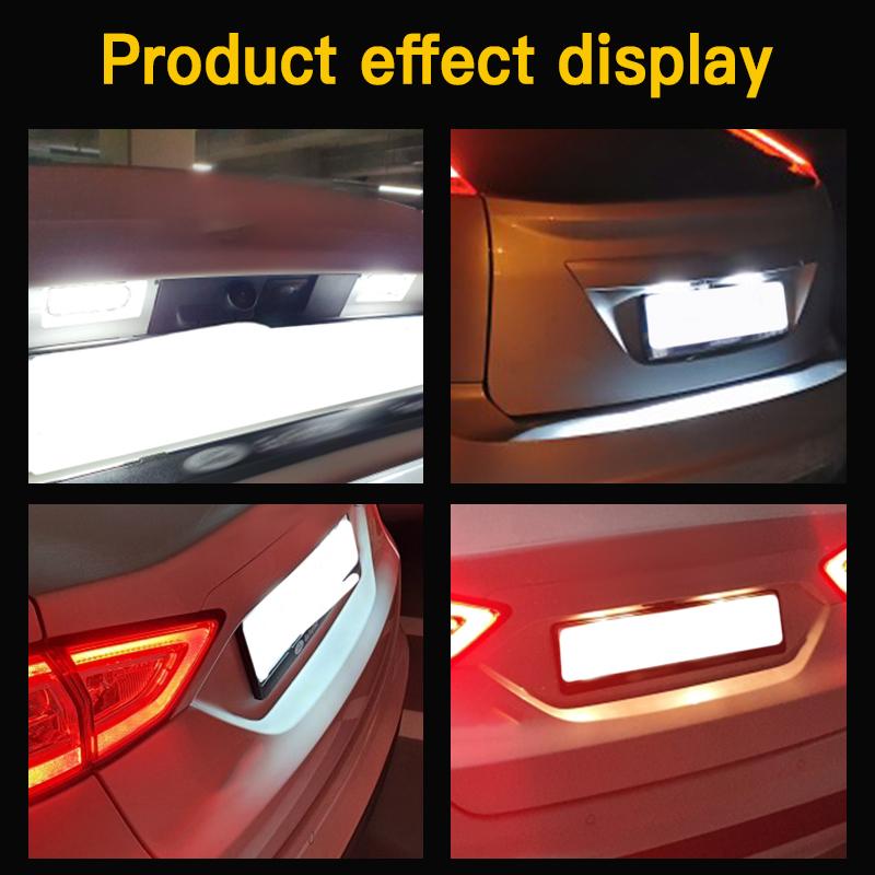 2PCS OEM LED License Plate Light Bulbs For Ford Focus MK3 2010-Onwards Fiesta MK6 2008-Onwards Mondeo MK4 2007-2013 BA7 2008-up
