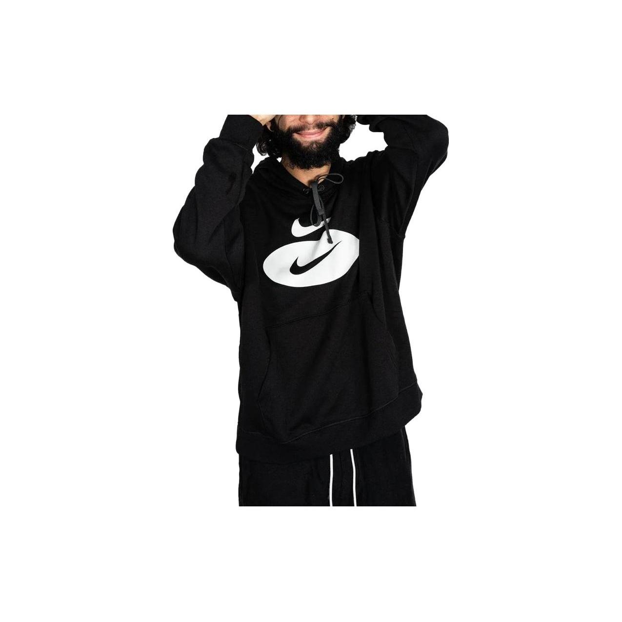 NIKE Sportswear Swoosh League Fleece Pullover Hoodie Black Men s DM5458-010 XS