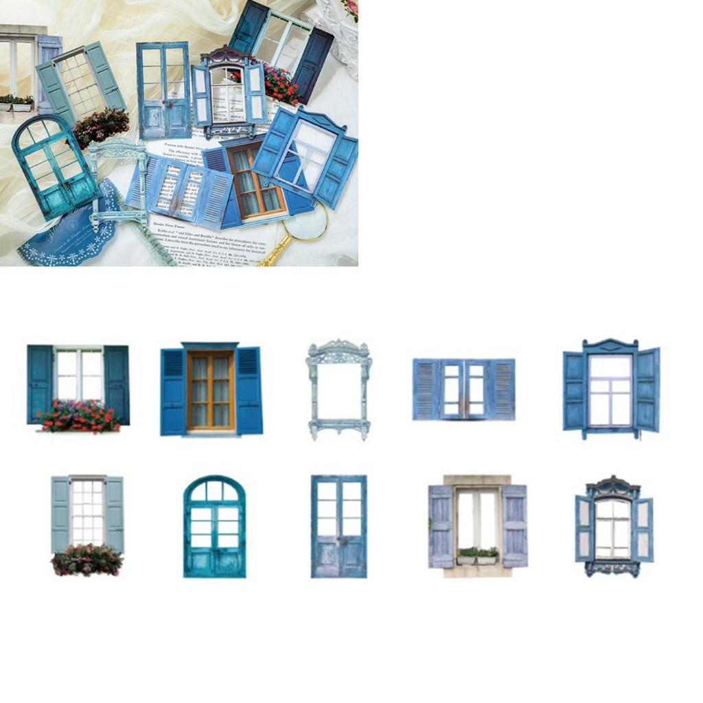 10Pcs Window Frame Stickers Hollow Out Multifunction Decorative Window Frame Collage Card Stickers
