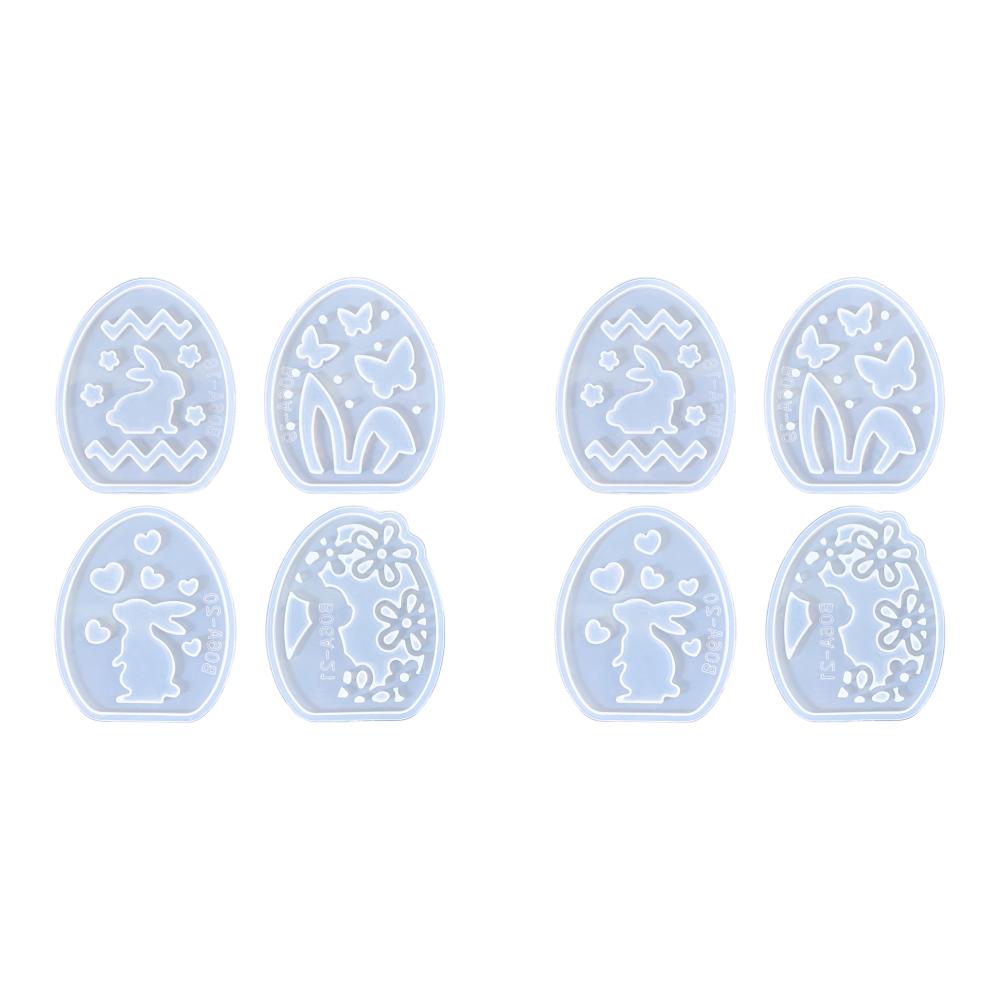 12/8/4Pcs DIY Easter Egg Bunny Lamp Silicone Mold Rabbit Hollow Silhouette Mold Candle Holder Decoration for Resin Casting