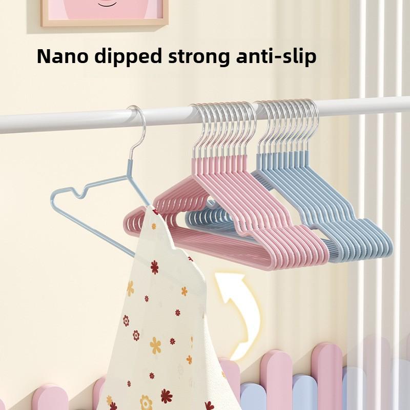 New Household Bold Children's Anti Slip Clothes Hanger with Seamless Hook, Anti Shoulder Corner, Anti Slip Bold Clothes Hanger