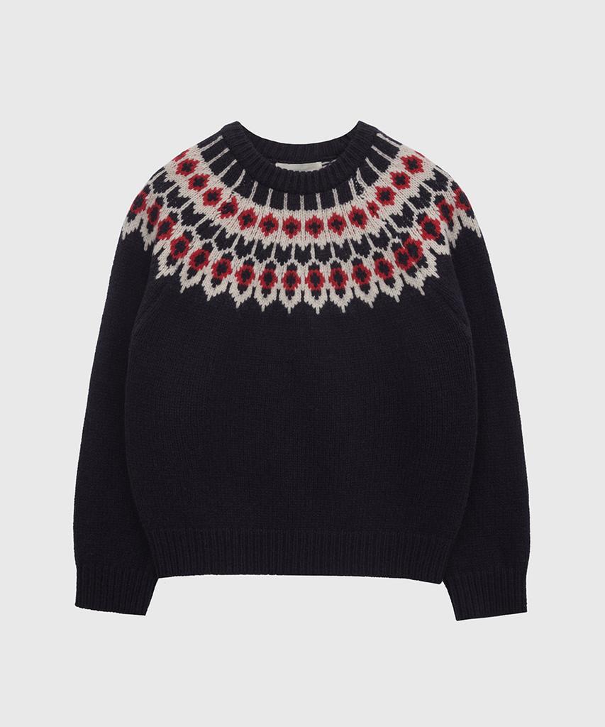 Kwinseulaebis Nordic Jacquard Wool Knit-Pullover