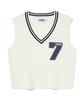 Kirsh Applique V-Neck Knit Vest [White]