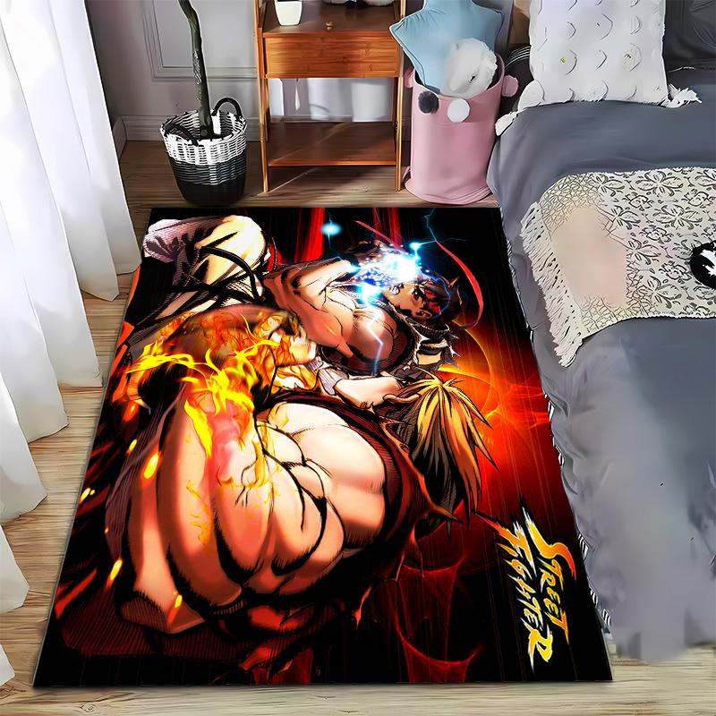 

Street Fighter Rug, Dynamic Combat Scene Design Suitable for use as an anti-slip game mat for living room and bedroom sofas 40x60cm( 15x23in )