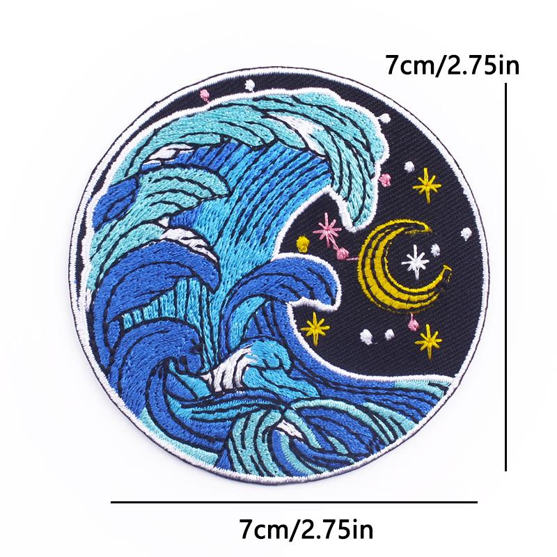 Aufbügelbares besticktes Abzeichen Outdoor-Abenteuer-Design Kosmischer Pilz Astronaut Für Jeansjacke Hut Tasche DIY Personalisierbare Dekoration