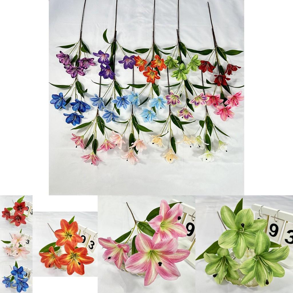Decorative Lily Silk Flowers For Bridal Event Home Decor Photography Studio Gift For Teens