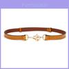 Genuine Leather Women Belt With Geometric Buckle For Casual Outdoor Wear
