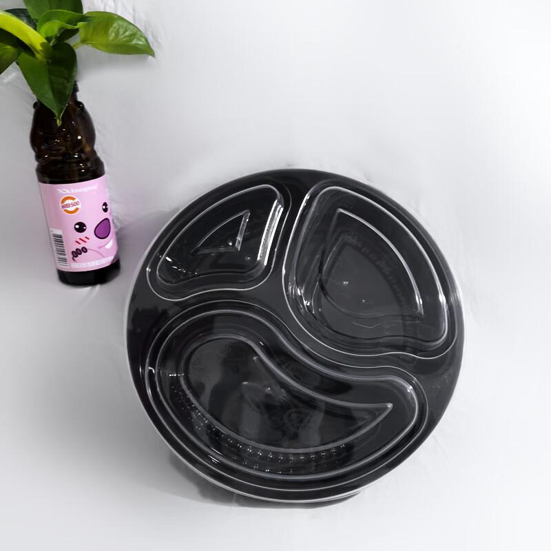 Disposable Round 3-Compartment Takeout Container