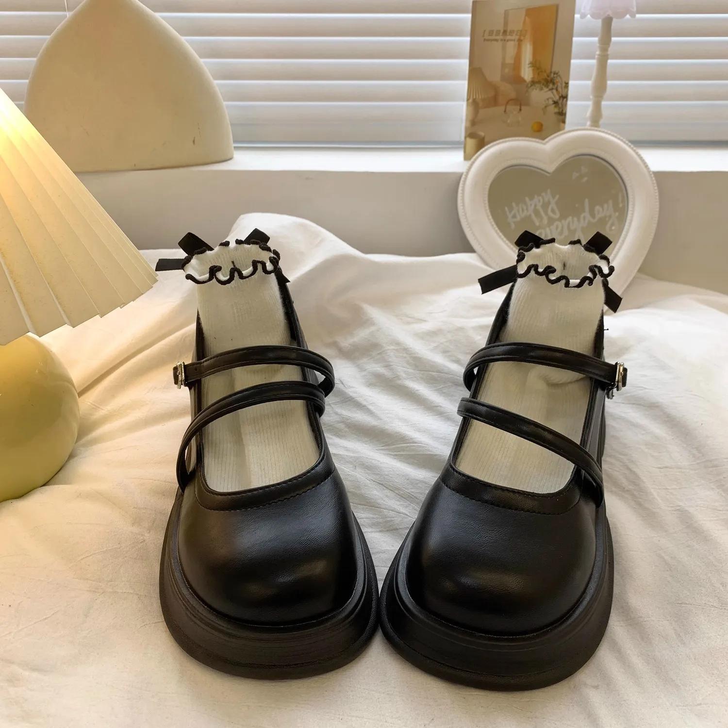 

Women s Shoes Slip On Female Footwear Black Loafers Leather High Platform 2025 New Light High Quality And Low Price Original In 35