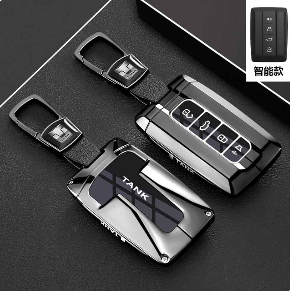 Zinc Alloy Car Key Case for Great Wall GWM TANK 300 400 500 700 Remote Cover Bag Shell Keychain Holder Accessories