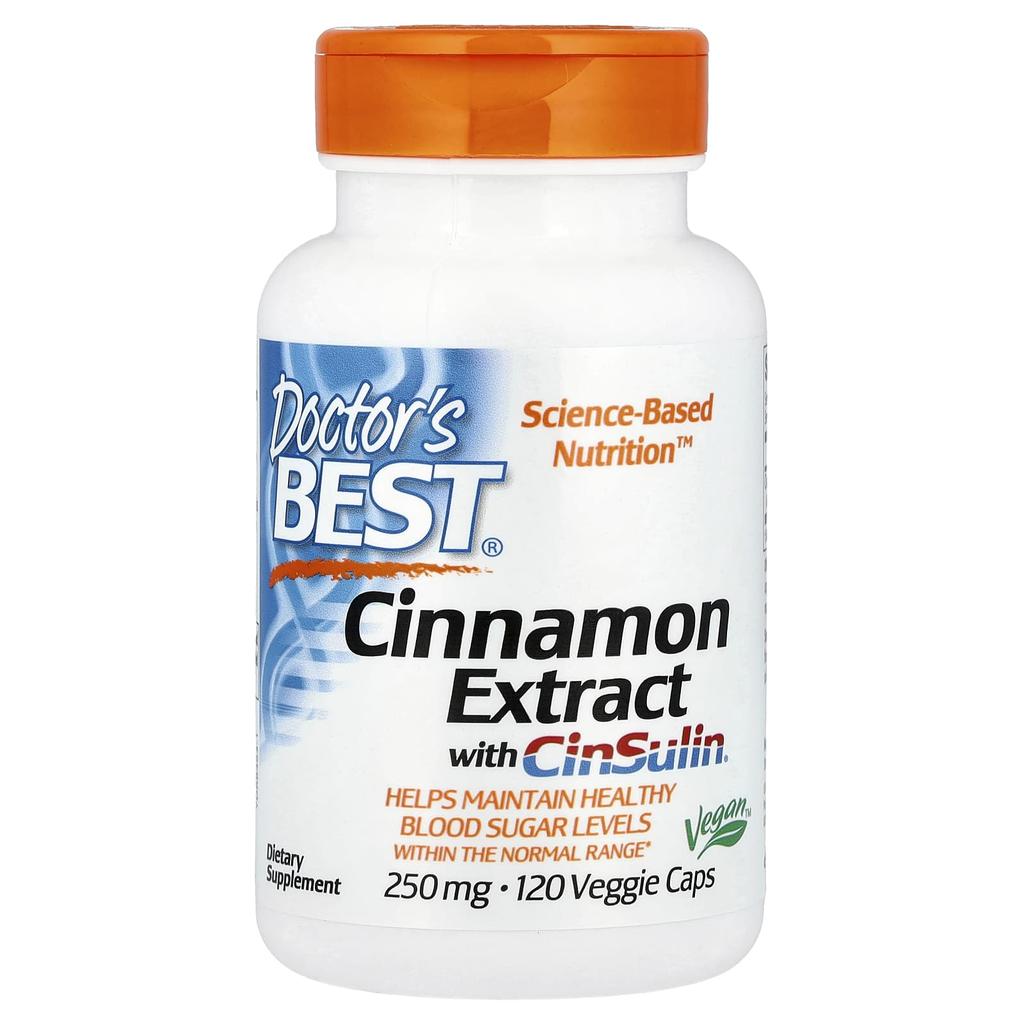 Doctor'S Best, Cinnamon Extract with Cinsulin®, 120 Veggie Caps (250Mg per Capsule)