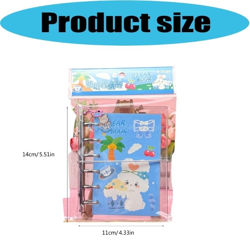 R6FF Vibranted Cartoon Print Sticker Book Stickers Collection Note Rotating Binding