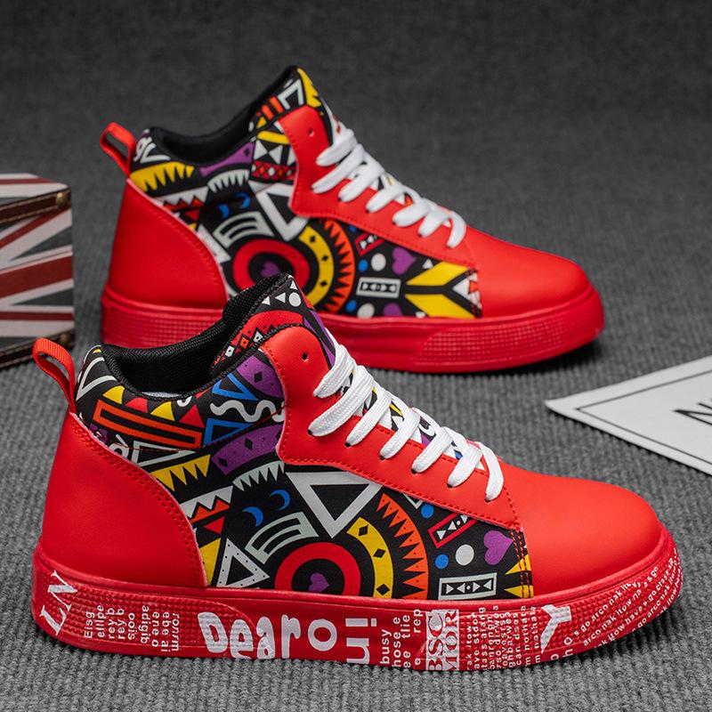 

Осенняя мужская обувь большого размера, трендовые парусиновые кеды с высоким верхом, мужская универсальная обувь для скейтборда для мальчиков, спортивная студенческая обувь для мужчин 43