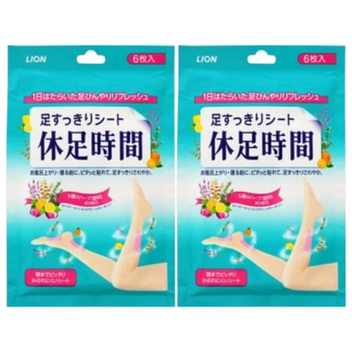 Set of 2 Lion "Kyusoku Jikan" (Socks Rest) 6-Piece Pack, Ideal for Travel and Business Trips (Not 18-Piece Pack)