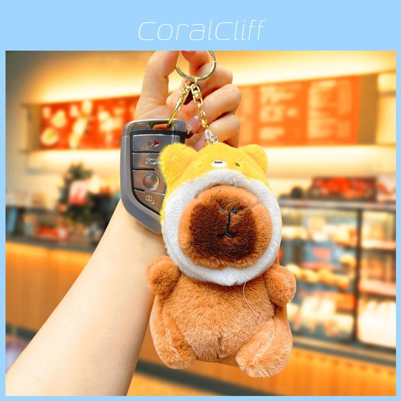 Cute Plush Capybara Keychain Pendant Ornament Wholesale Backpack Car Key Ring Doll