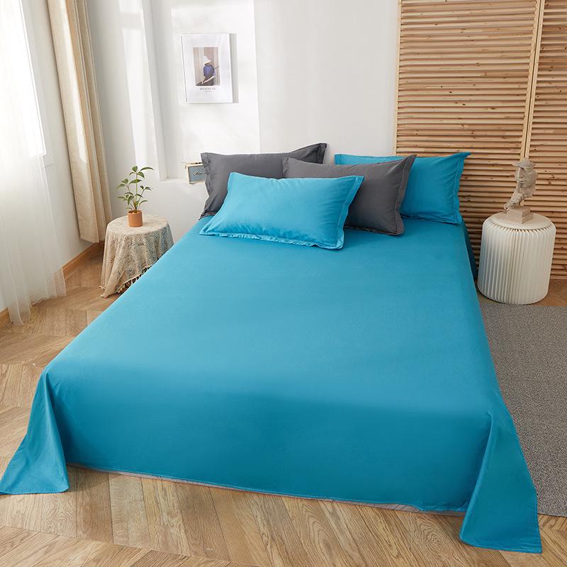 Minimalist Pure Cotton Double Bed Sheet with Pillowcase 200x230cm – Solid Color Design