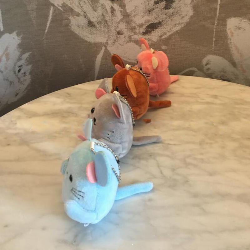 1 Piece 8Cm Grey Mouse Plush Toy Stuffed Animal Bag Key Pendant Key Chain Girl Wedding Gift Doll