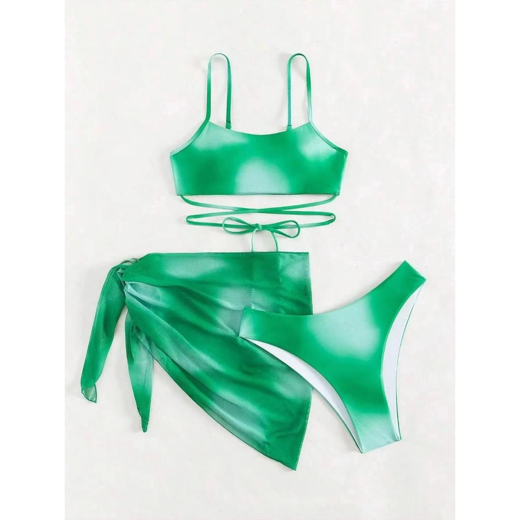 Solid Women's Swimsuit Elegant Lady Casual Bikini Set High Waisted 2 Pieces Push Up Swimwear Bohemian Bikini Sexy Bathing Suit
