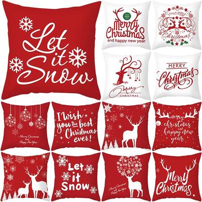 Christmas Themed Pillowcases Car Accessories Office Santa Claus Living Room Sofa Home Pillowcases