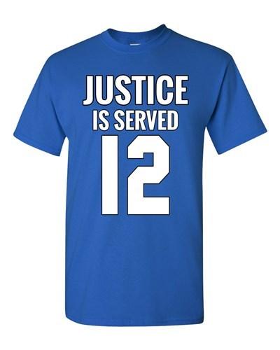 Justice Is Served Number 12 Basketball MVP Champions DT Adult T-Shirt Tee Unisex T-Shirt S