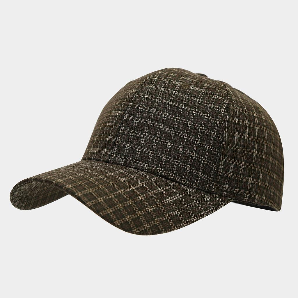 New Retro Literary and Artistic Plaid Versatile Cap for Men and Women Outdoor Leisure Breathable Face Small Visor