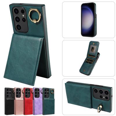 Handyhülle mit Ringhalterung und vertikaler Öffnung, Brieftaschenformat, Kartenschlitz für Samsung Galaxy S22, S23, S24, A05, A12, A13, A14, A15, A52, A72, A22, A32, A33, A53, A73, A23, A24 ...