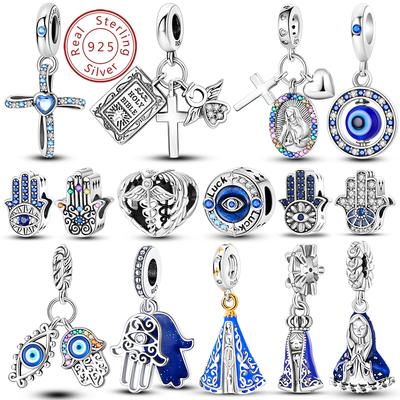 Copper Charms Beads Devil'S Eye Cross Angel Charms Fit Original Charms Bracelets Pendants Fine Diy Jewelry Making For Women